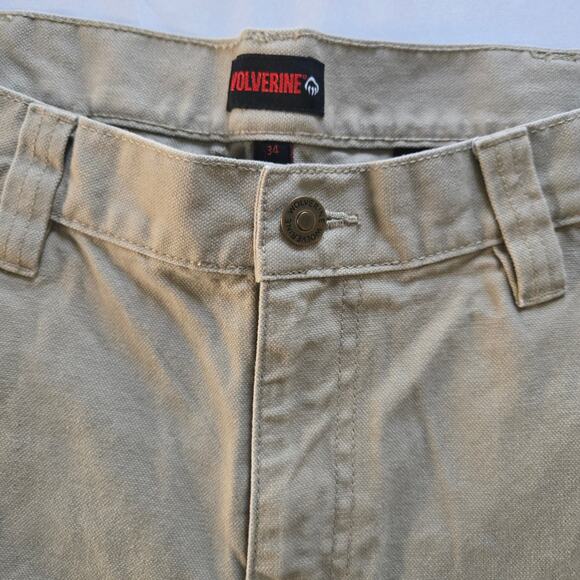 Wolverine Work Shorts - Men's 34 - Khaki (Beige) 9" Inseam - Utility Pockets - Picture 3 of 5